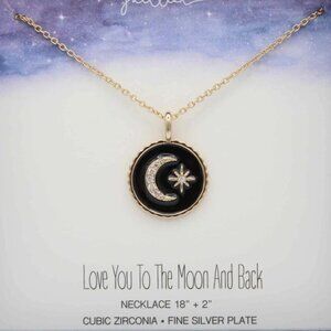 Gold Color Moon and Star Necklace